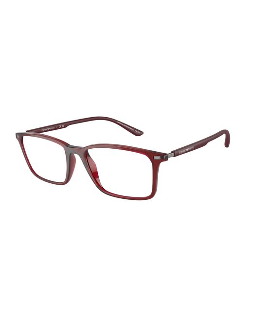 Emporio Armani Black Ea3237 6109 Optical Frames Injected Transparent Squared Normal for men