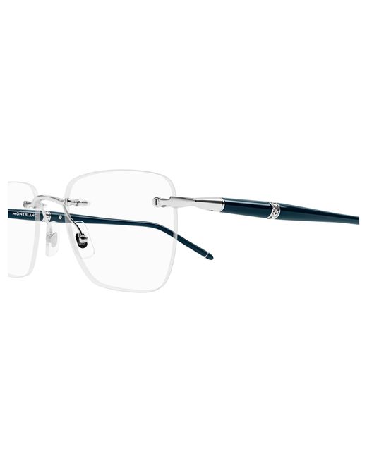 Montblanc Black Mb0346O 002 Optical Frames Metal Transparent Squared for men
