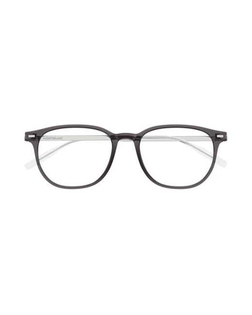 Montblanc Black Mb0448Oa 005 Optical Frames Injected Transparent Round for men