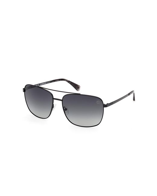 Timberland Black Tb00044 01D Sunglasses Metal Smoke Squared Polarized for men