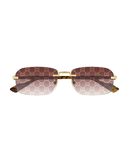 Gucci Black Gg1221S 004 Sunglasses Metal Squared Decoration Shaded for men