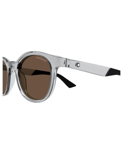 Montblanc Black Mb0398S 004 Sunglasses Injected Round for men