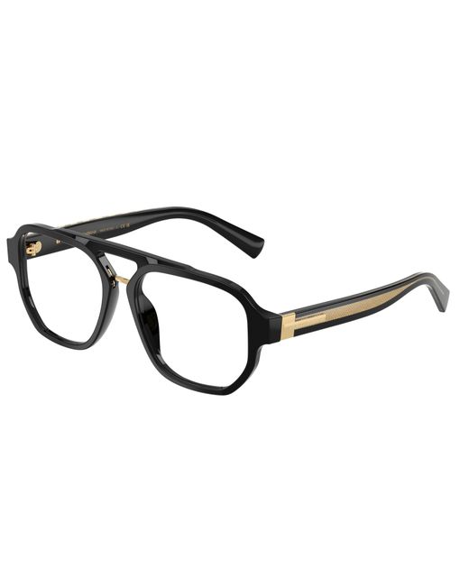 Dolce & Gabbana Black Dg3447 501 Optical Frames Acetate Transparent Pilot Normal for men