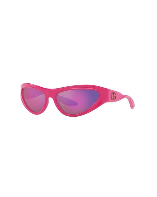 Dolce & Gabbana Pink Dg6190 30984X Sunglasses Injected Cat Eye Mirrored Mirror