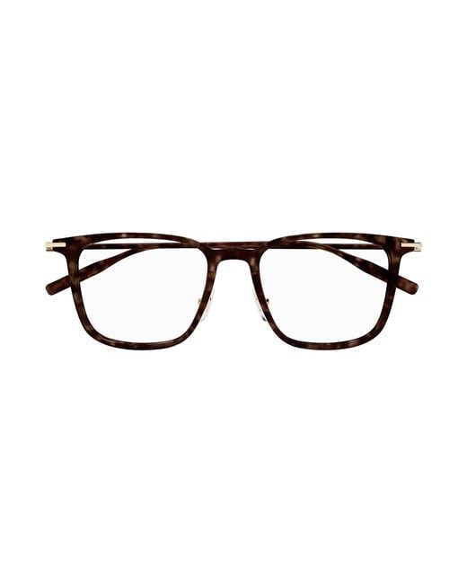 Montblanc Black Mb0354O 002 Optical Frames Injected Transparent Squared for men