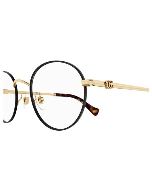 Gucci Black Gg1472Oj 002 Optical Frames Metal Transparent Round