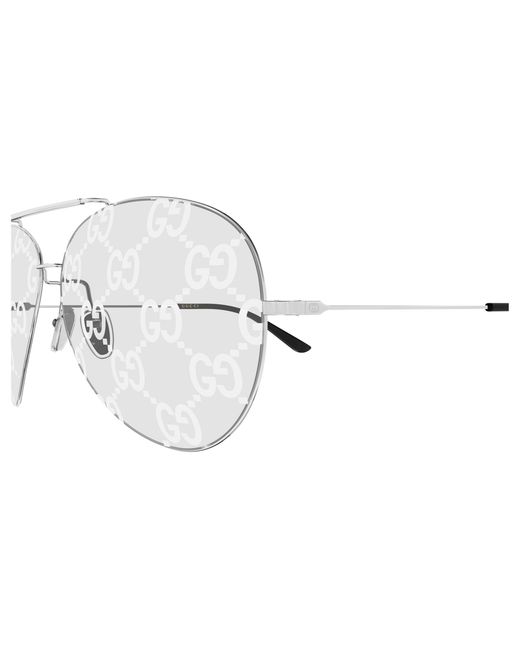Gucci Black Gg2172S 001 Sunglasses Metal Transparent Pilot for men