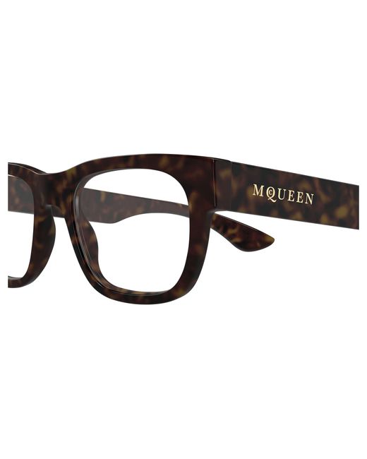 McQueen Black Am0531O 002 Optical Frames Acetate Transparent Squared for men