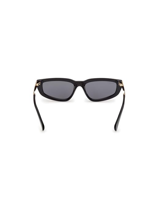 MAX&Co. Black Mo0125 01A Sunglasses Injected Smoke Cat Eye Normal