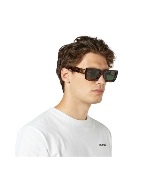 Off-White c/o Virgil Abloh Green Oeri073 Boston 6055 Sunglasses Acetate Squared Normal