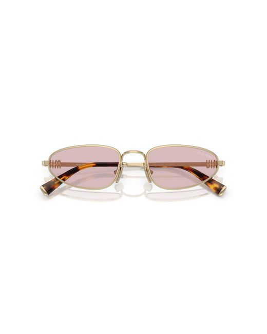 Miu Miu Black Mu A52S Zvn4I0 Sunglasses Metal Geometric Normal