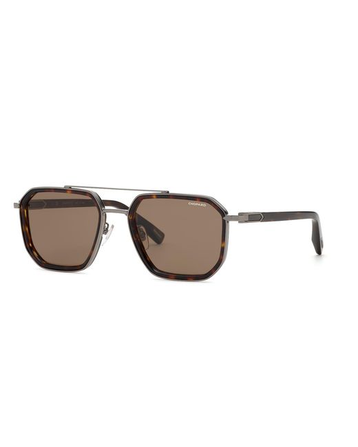 Chopard Black Schm40V 909P Sunglasses Metal Geometric for men