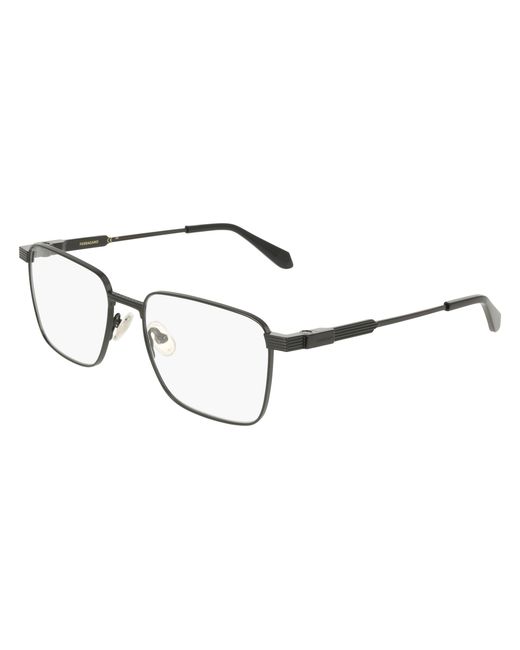 Ferragamo Black Sf2601 001 Optical Frames Titanium Squared Normal for men