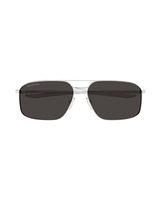 Balenciaga Black Bb0492S 001 Sunglasses Metal Pilot for men