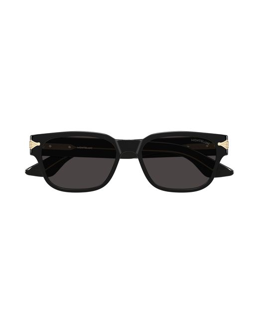 Montblanc Black Mb0479S 001 Sunglasses Acetate Squared for men