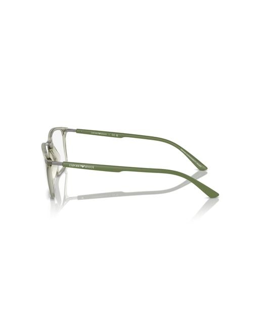 Emporio Armani Black Ea3237 6107 Optical Frames Injected Transparent Squared Normal for men