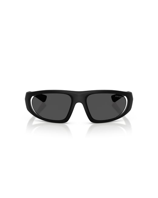 Prada Linea Rossa Black Ps B03S 1Bo06F Sunglasses Injected Geometric Normal for men