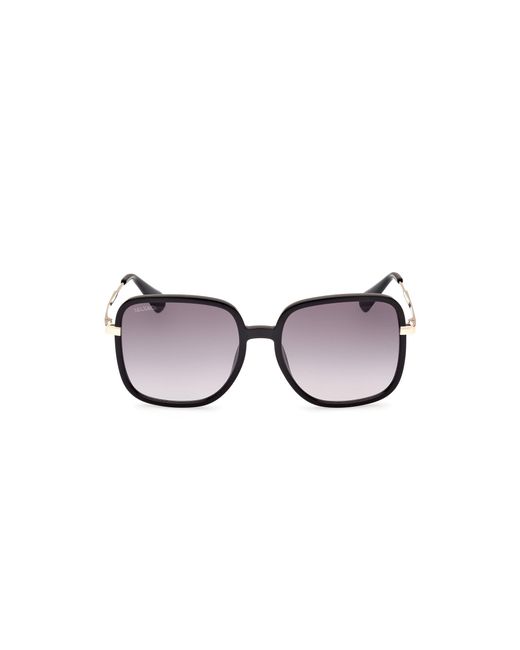 MAX&Co. Black Mo0083 01B Sunglasses Injected Smoke Squared Normal Shaded