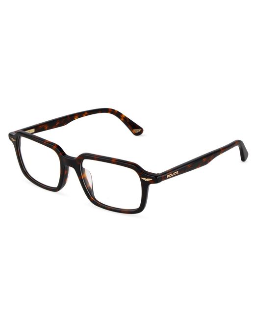 Police Black Vplu61 Gator Evo 2 02Bm Optical Frames Acetate Squared for men
