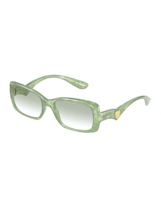 Dolce & Gabbana Green Dg6152 3301/2 Sunglasses Plastic Squared Nuanced