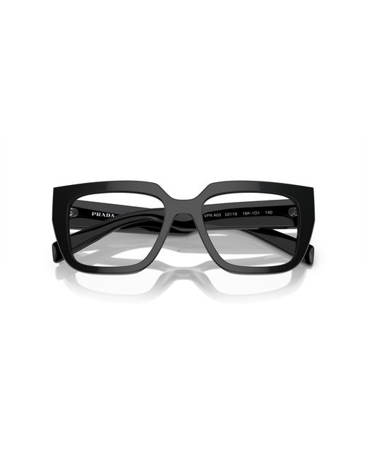 Prada Black Pr A03V 16K1O1 Optical Frames Acetate Transparent Geometric Normal