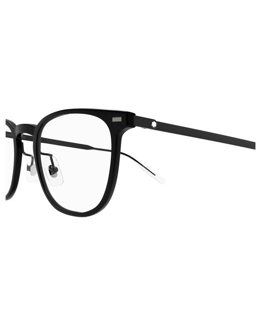 Montblanc Black Mb0393On 002 Optical Frames Injected Transparent Squared for men