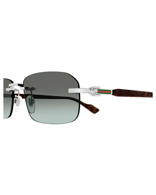 Gucci Black Gg1221S 008 Sunglasses Metal Squared for men