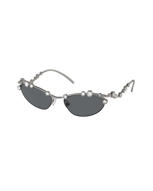 Swarovski Black Sk7016 400987 Sunglasses Metal Round Normal