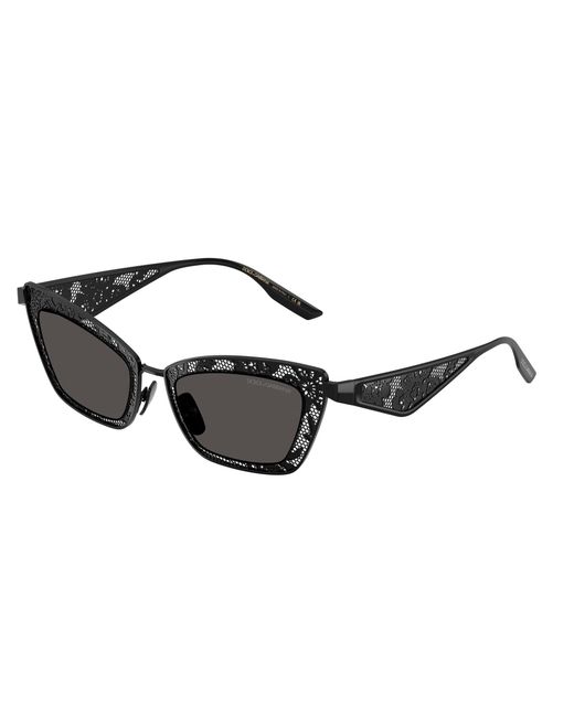 Dolce & Gabbana Black Dg2311 01/87 Sunglasses Steel Cat Eye Normal