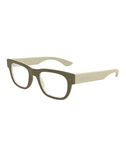 McQueen Black Am0531O 004 Optical Frames Acetate Transparent Squared for men