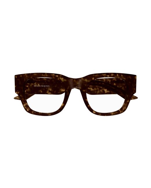 McQueen Black Am0455O 002 Optical Frames Acetate Transparent Squared