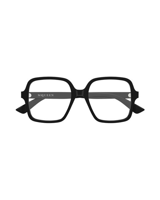 McQueen Black Am0538O 001 Optical Frames Acetate Transparent Squared