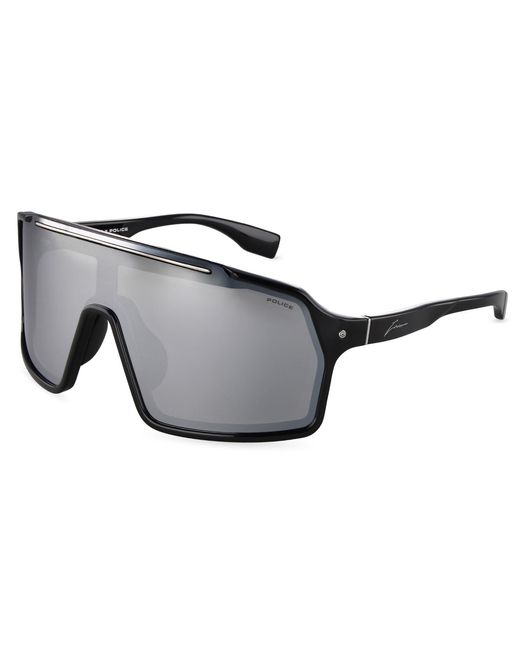 Police Black Splu84 Zac 1 Z42X Sunglasses Injected Smoke Mask Normal Mirrored for men