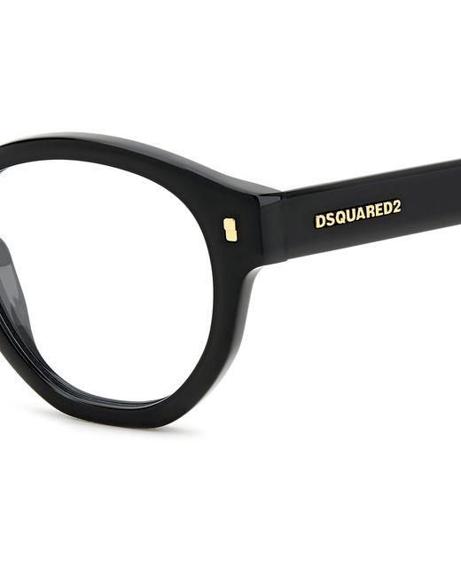 DSquared² Black D2 0131 807 Optical Frames Acetate Round for men