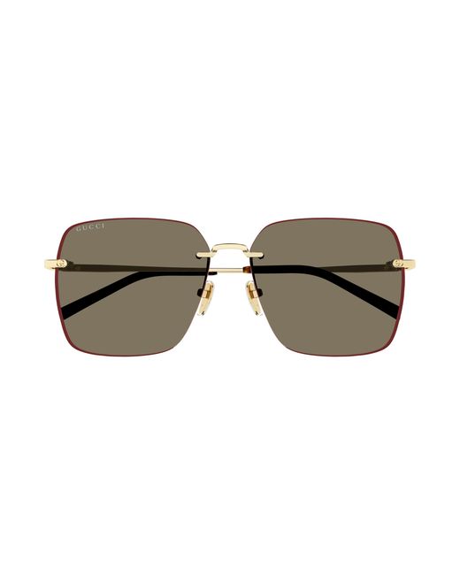 Gucci Black Gg1955Sa 002 Sunglasses Metal Squared