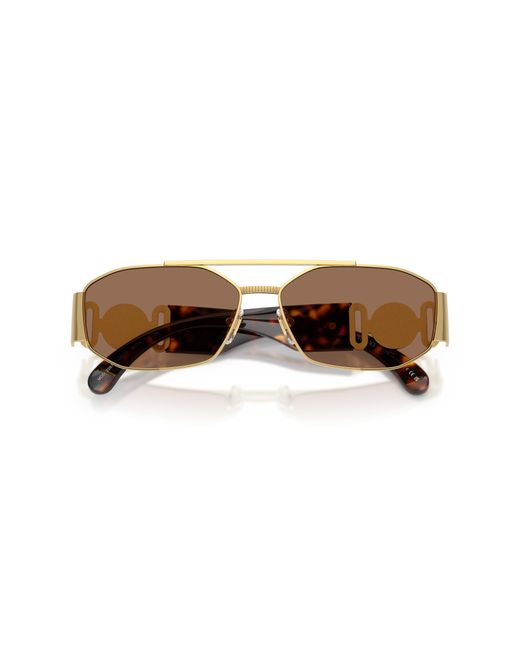 Versace Black Ve2287 100273 Sunglasses Metal Geometric Normal for men