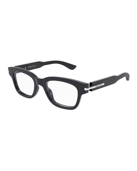McQueen Black Am0497O 007 Optical Frames Acetate Transparent Squared
