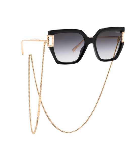 Chopard Black Ikch378 0Blk Sunglasses Acetate Smoke Geometric Anti-Glare Nuanced