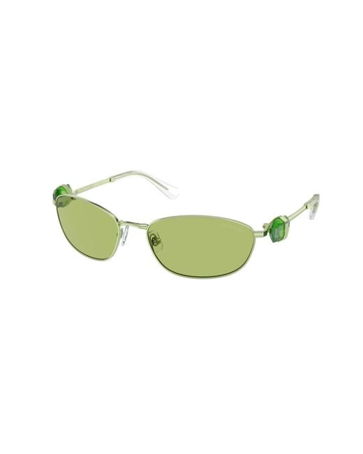 Swarovski Green Sk7010 400630 Sunglasses Metal Round Normal
