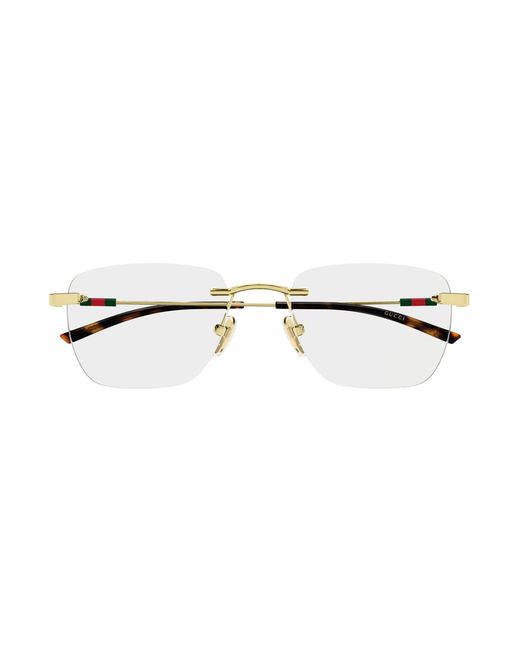 Gucci Black Gg2099O 002 Optical Frames Metal Transparent Squared for men