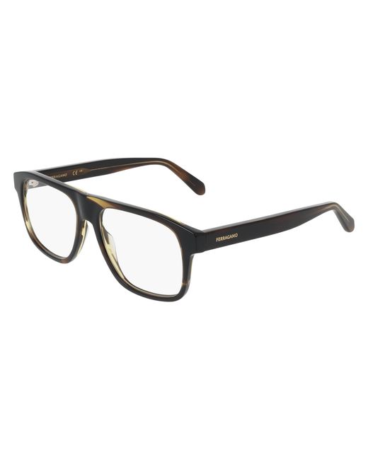 Ferragamo Black Sf3063 323 Optical Frames Acetate Squared Normal for men