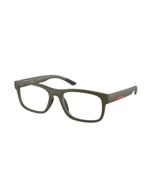 Prada Linea Rossa Black Ps 04Qv 15X1O1 Optical Frames Injected Transparent Squared Normal for men