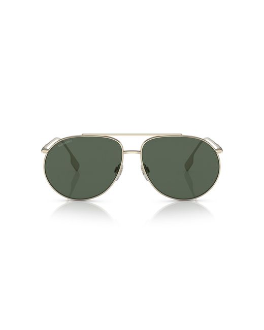 Burberry Green Be3138 110971 Sunglasses Metal Pilot