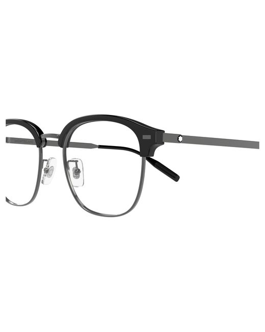 Montblanc Black Mb0446Oa 001 Optical Frames Titanium Transparent Round for men