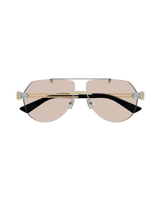 Bottega Veneta Black Bv1342S 002 Sunglasses Metal Pilot