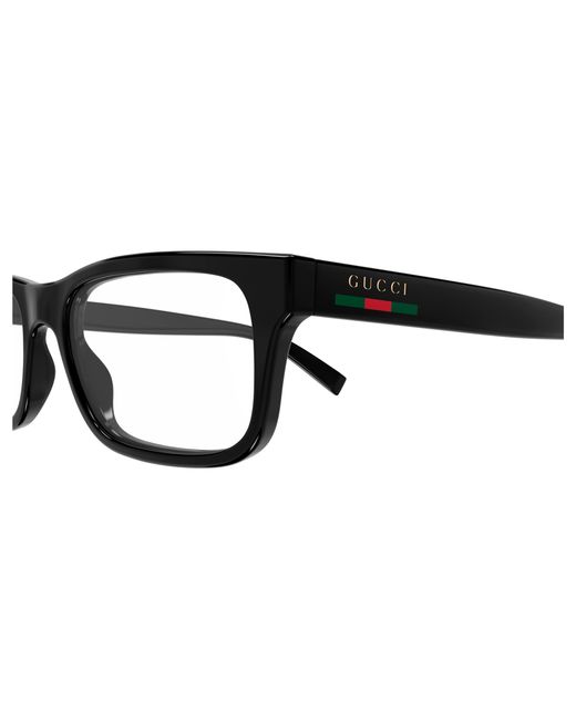 Gucci Black Gg1858O 001 Optical Frames Injected Transparent Squared for men