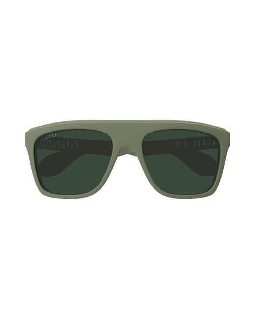 Gucci Green Gg1570S 007 Sunglasses Injected Squared for men
