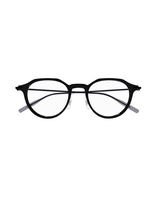 Montblanc Black Mb0355O 001 Optical Frames Injected Transparent Round for men