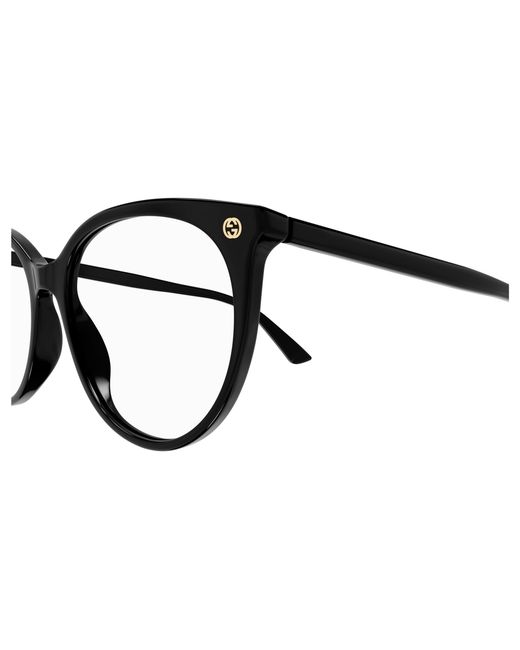 Gucci Black Gg1996O 001 Optical Frames Acetate Transparent Round