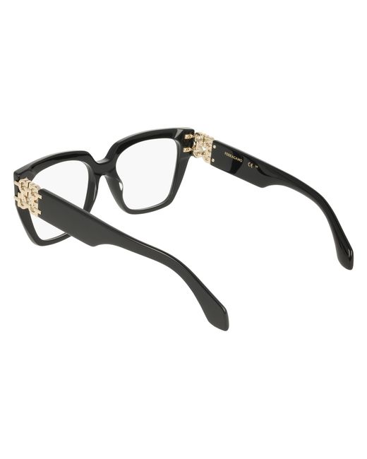 Ferragamo Black Sf3041E 001 Optical Frames Acetate Squared Normal